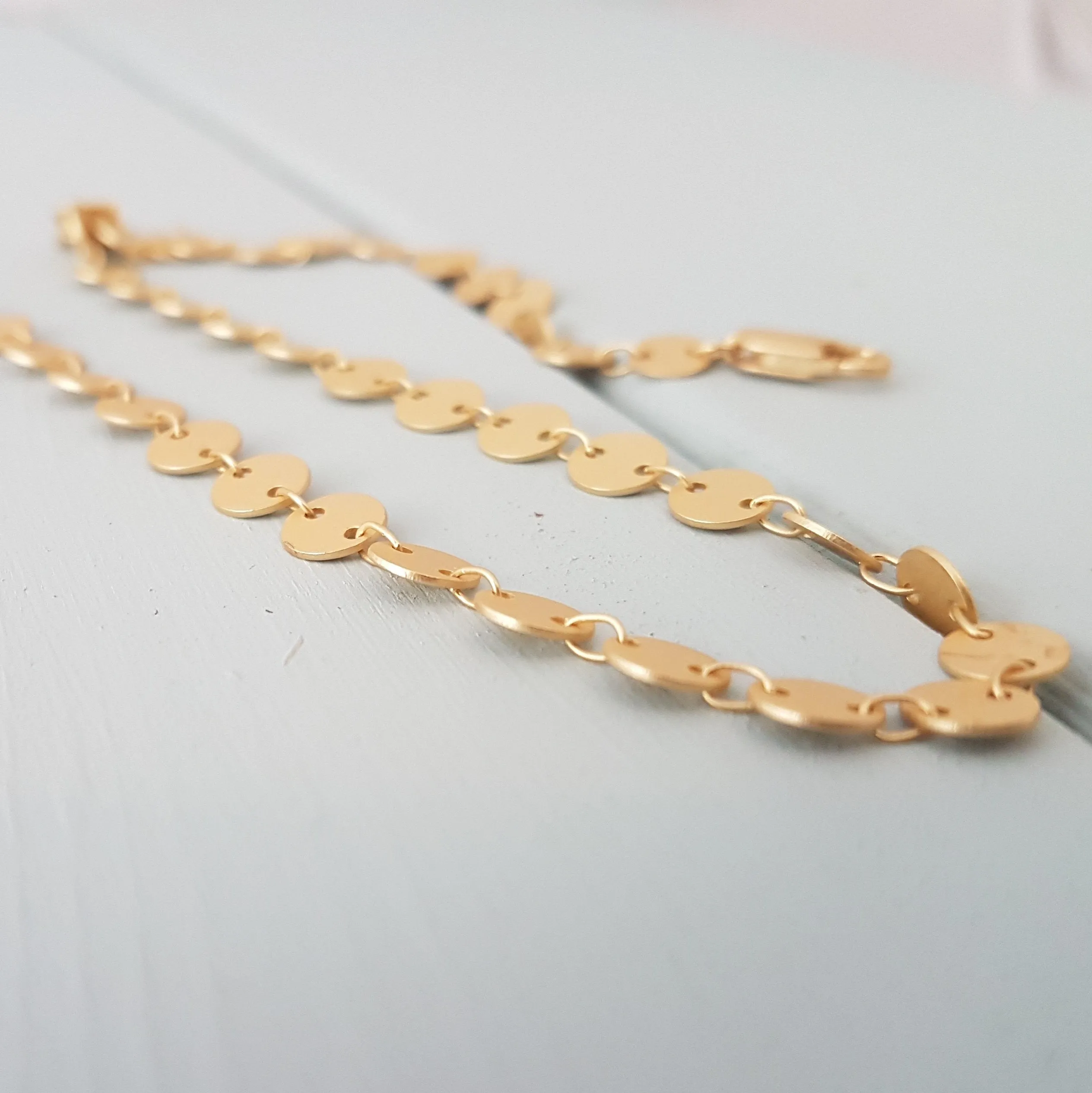 Gold Coin Choker Matte Gold Disc Choker  Gold Coin Necklace Gold Statement Choker Tattoo Choker Bridesmaid Necklace Bohemian Necklace