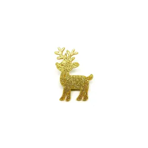 Gold Glitter Deer Laser Cut Acrylic Brooch