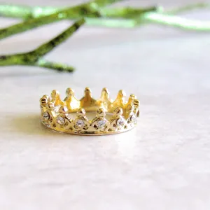 Gold Jeweled Crown Rings