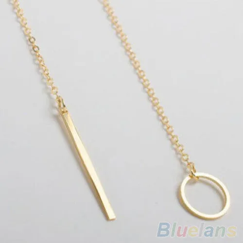 Golden Color Y Shaped Pendant Necklace