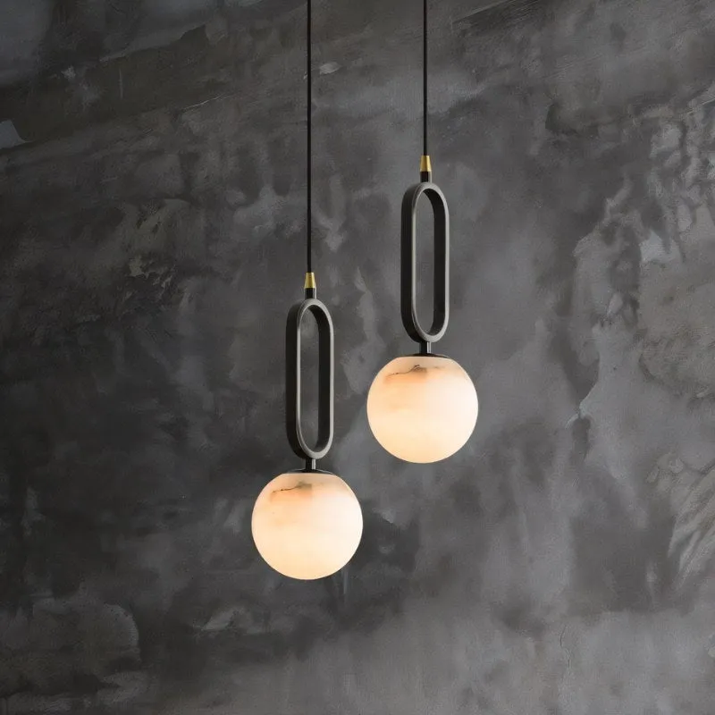 Gong Alabaster Pendant Light