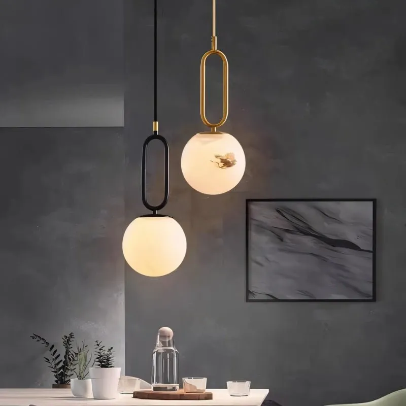 Gong Alabaster Pendant Light