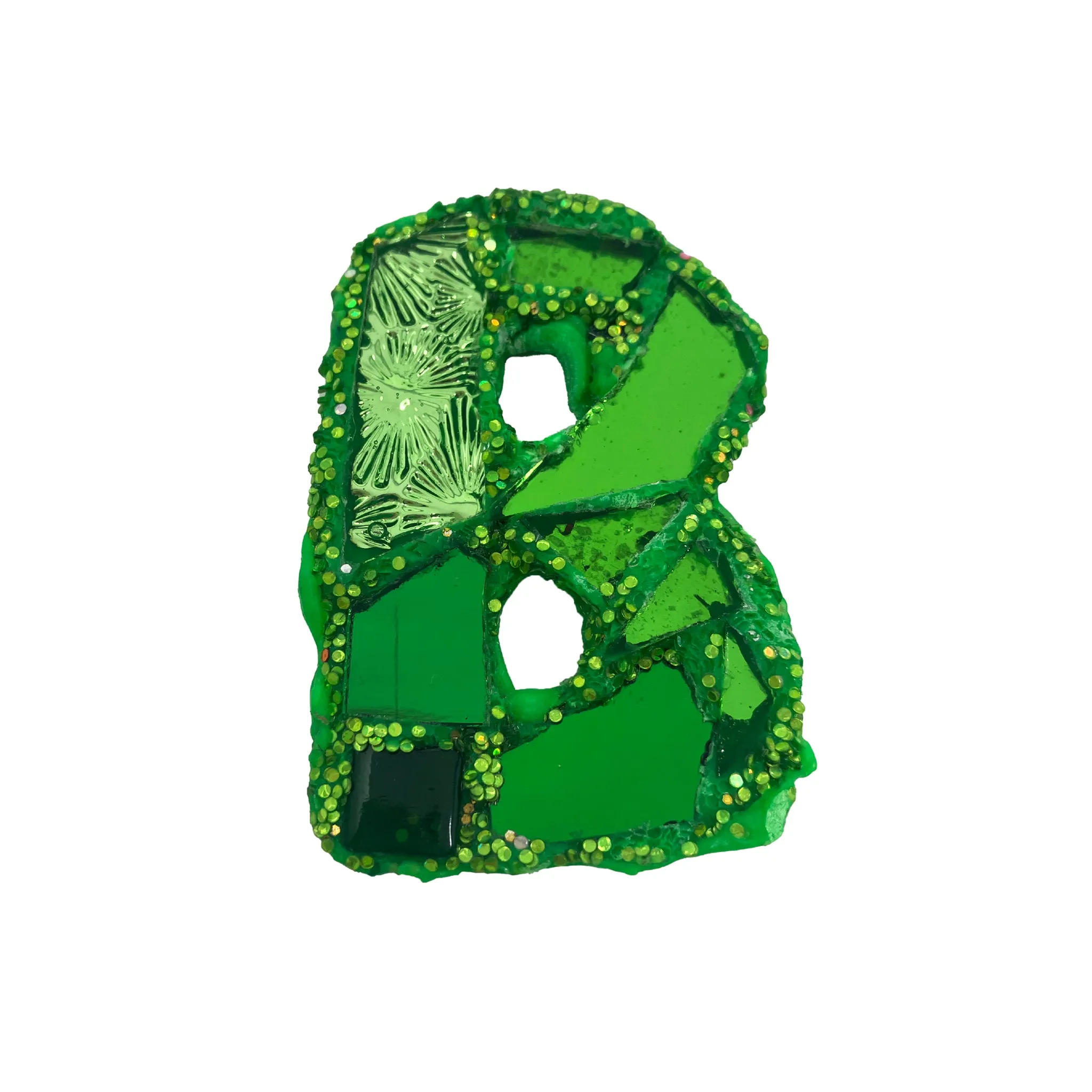 GREEN ALPHABET - LETTER BROOCHES