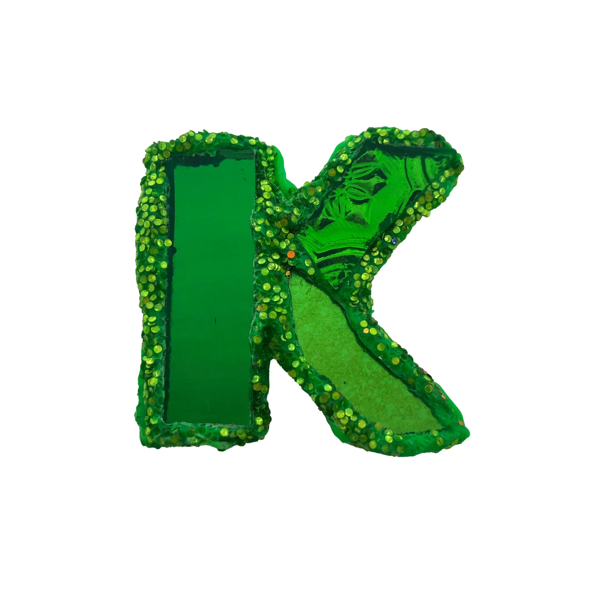 GREEN ALPHABET - LETTER BROOCHES