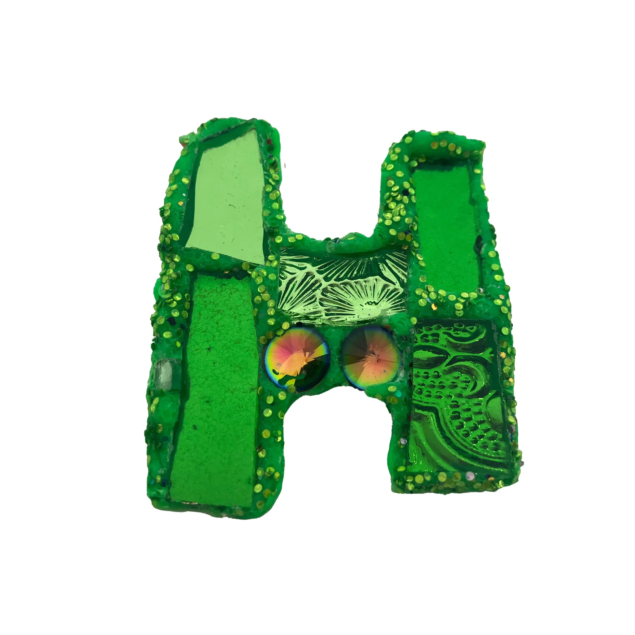 GREEN ALPHABET - LETTER BROOCHES