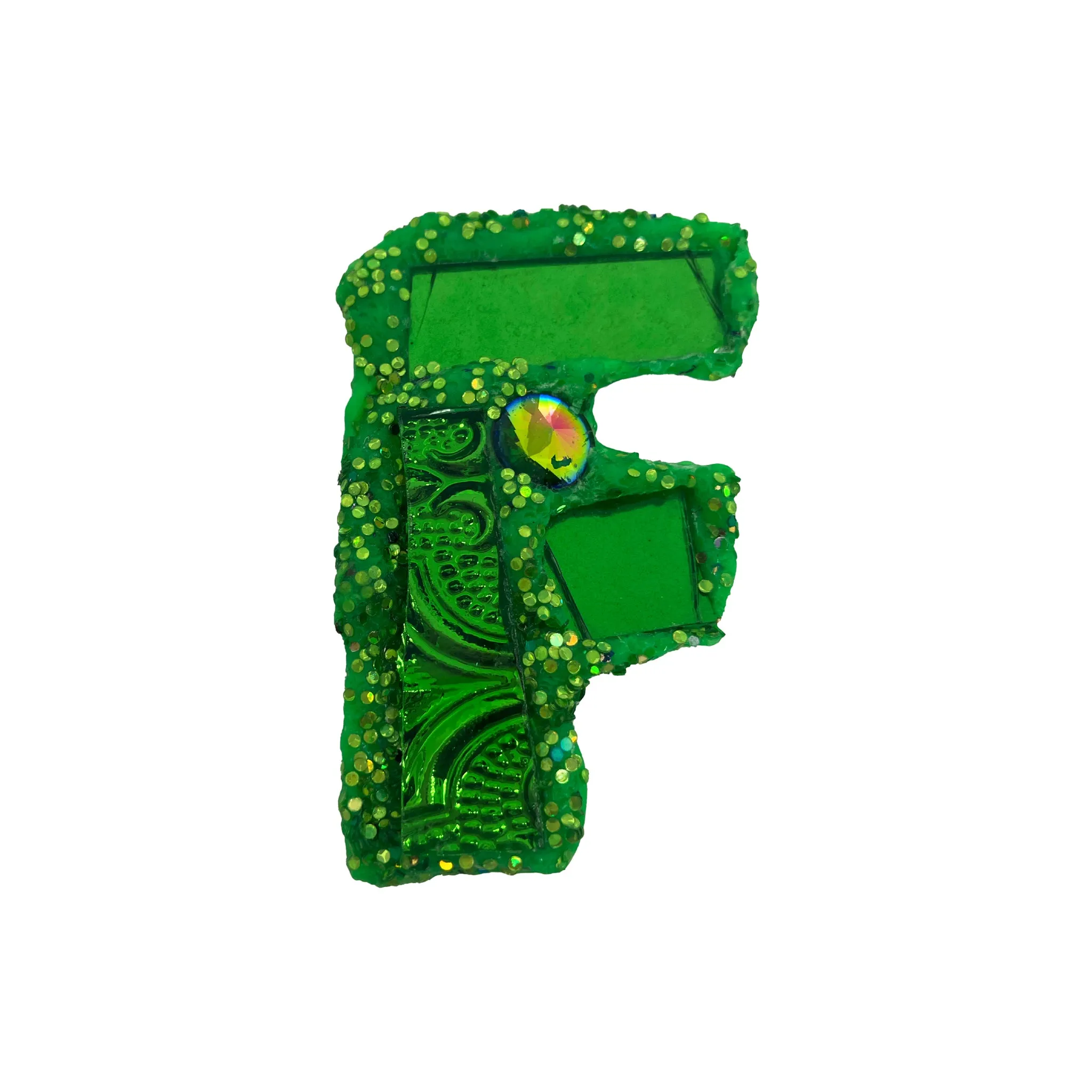 GREEN ALPHABET - LETTER BROOCHES