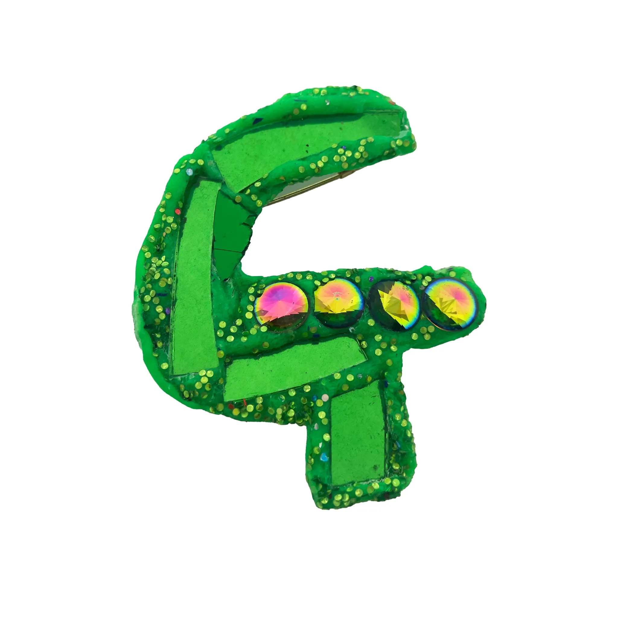 GREEN ALPHABET - LETTER BROOCHES