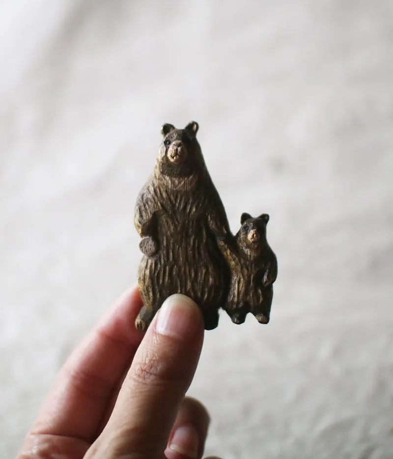 Hand-Carved Bear Brooch