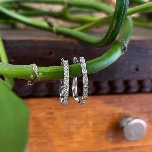 Hinged Diamond Oval Hoops