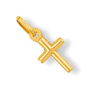 Hollow Cross Pendant Necklace in 9ct Yellow Gold 0.4g