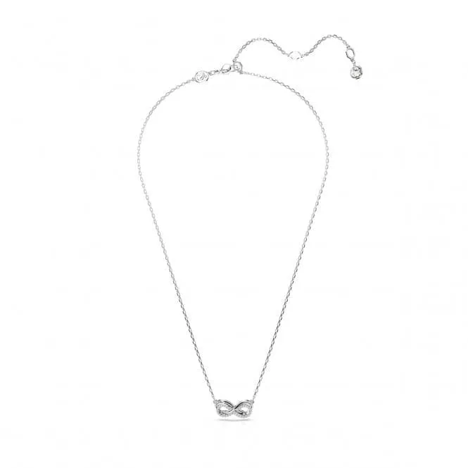 Hyperbola White Rhodium Plated Pavé Infinity Pendant 5687265