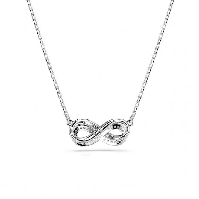 Hyperbola White Rhodium Plated Pavé Infinity Pendant 5687265