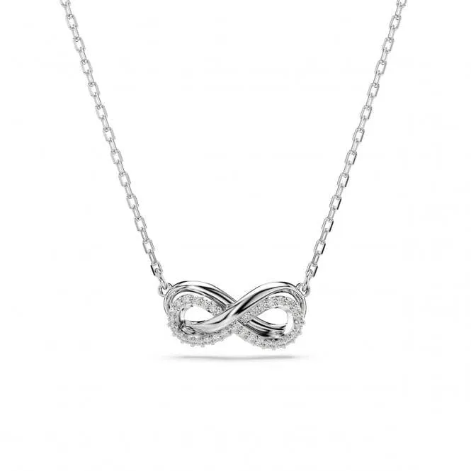 Hyperbola White Rhodium Plated Pavé Infinity Pendant 5687265