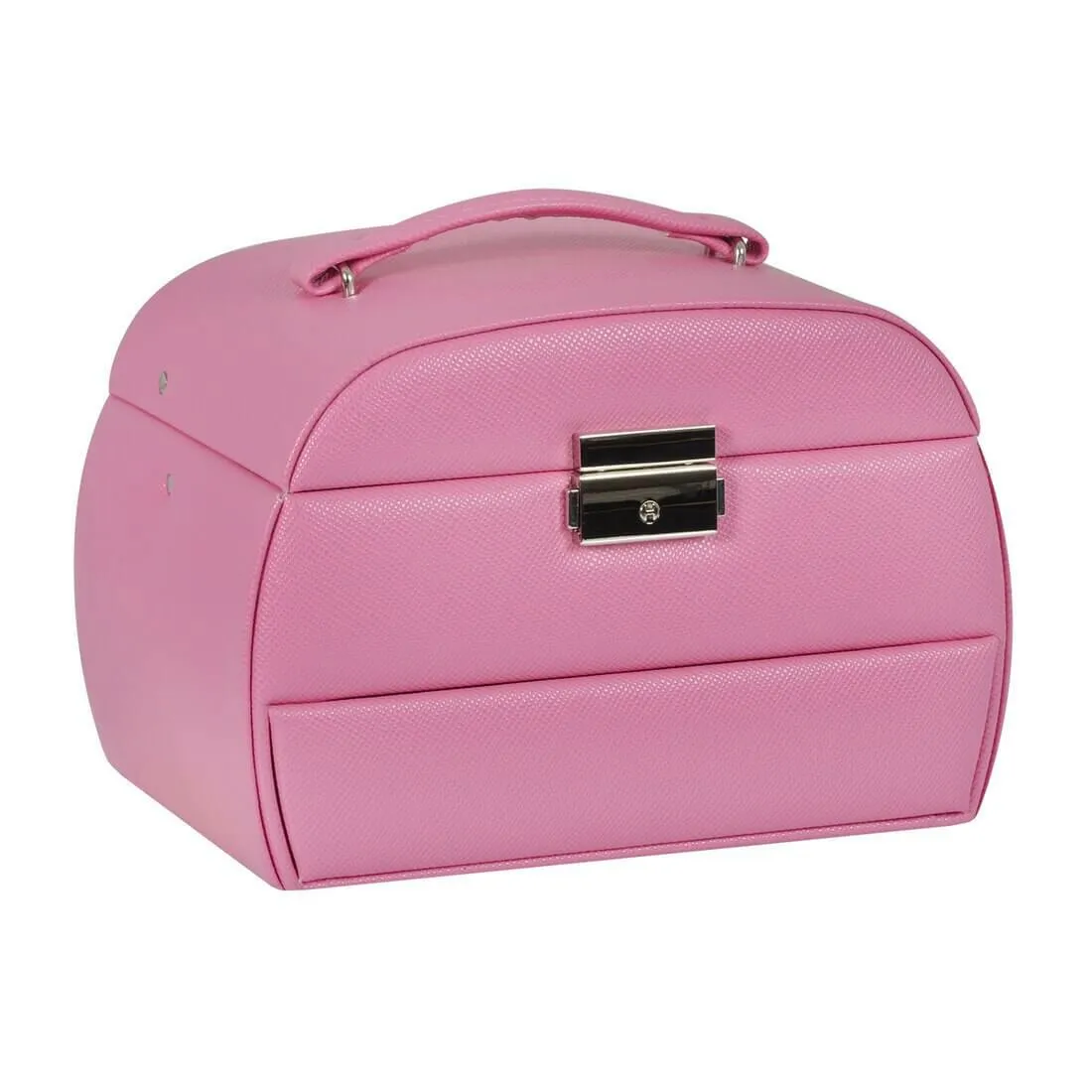 Large Lockable Jewellery Box With Faux Leather Travel Case