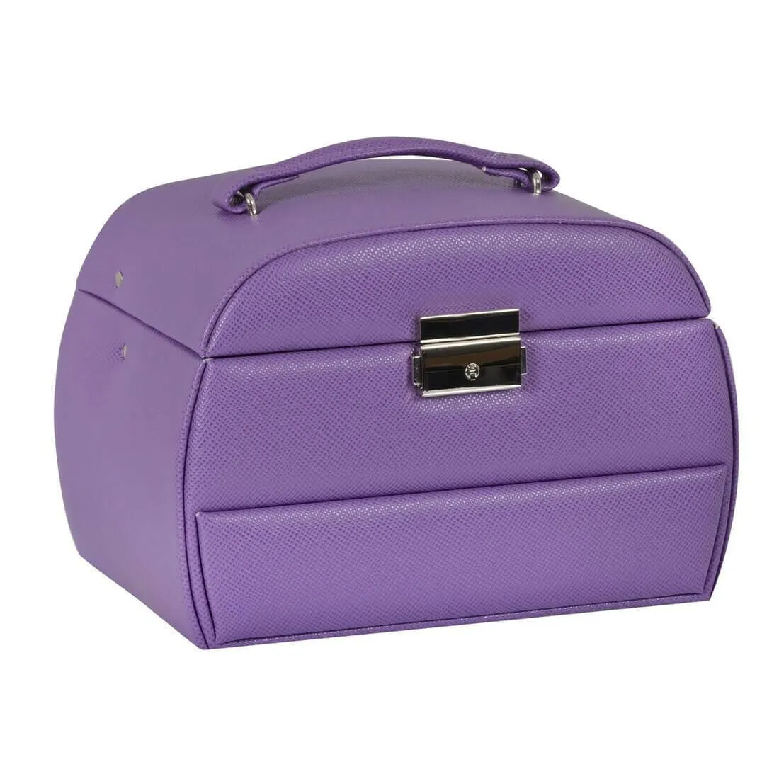 Large Lockable Jewellery Box With Faux Leather Travel Case