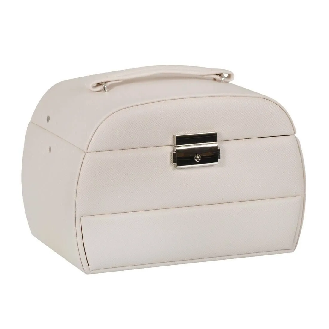 Large Lockable Jewellery Box With Faux Leather Travel Case