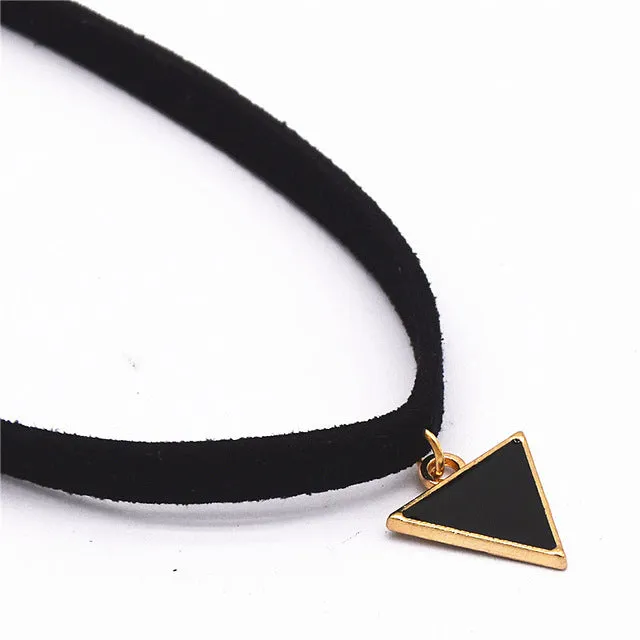 Leather Necklace Torques Pure Black Velvet Ribbon Maxi Statement Chokers Necklace For Women Collares Fashion Jewelry Colar 2016