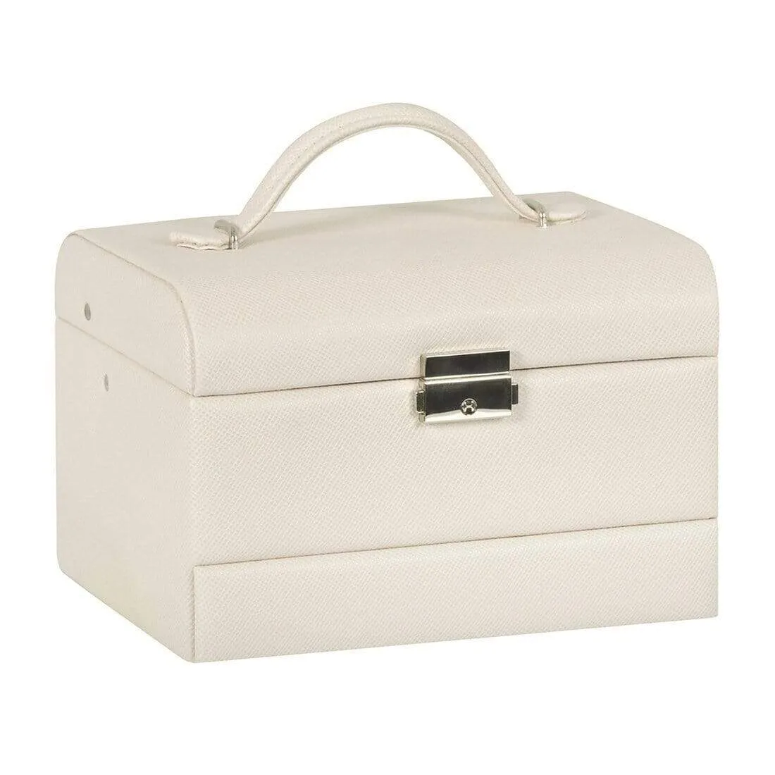 Lockable Faux Leather Jewellery Box With Three Drawers