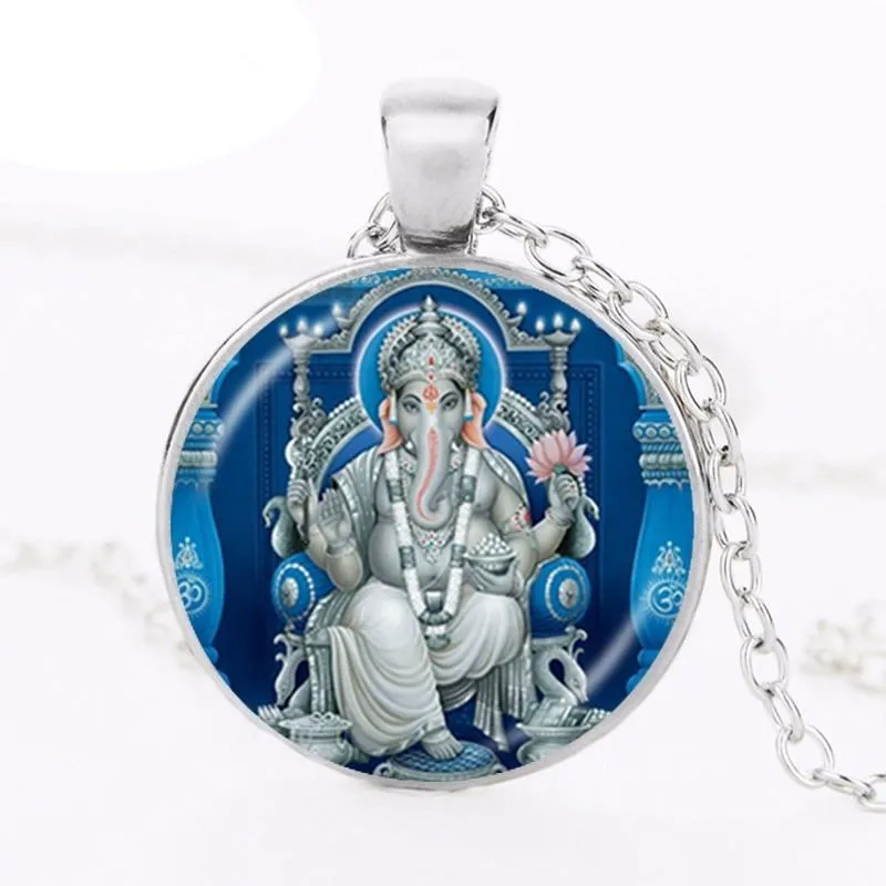 Lord Ganesh Ganesha Necklace God of Fortune Pendant Hindu Elephant Necklace Buddha Meditation Spiritual Jewelry  Necklace