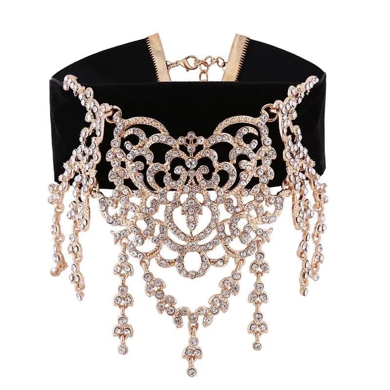 Luxury Rhinestone Choker Crystal Necklace Women gothic choker Maxi statement Necklace 2018 fashion  jewelry Collar Collier femme