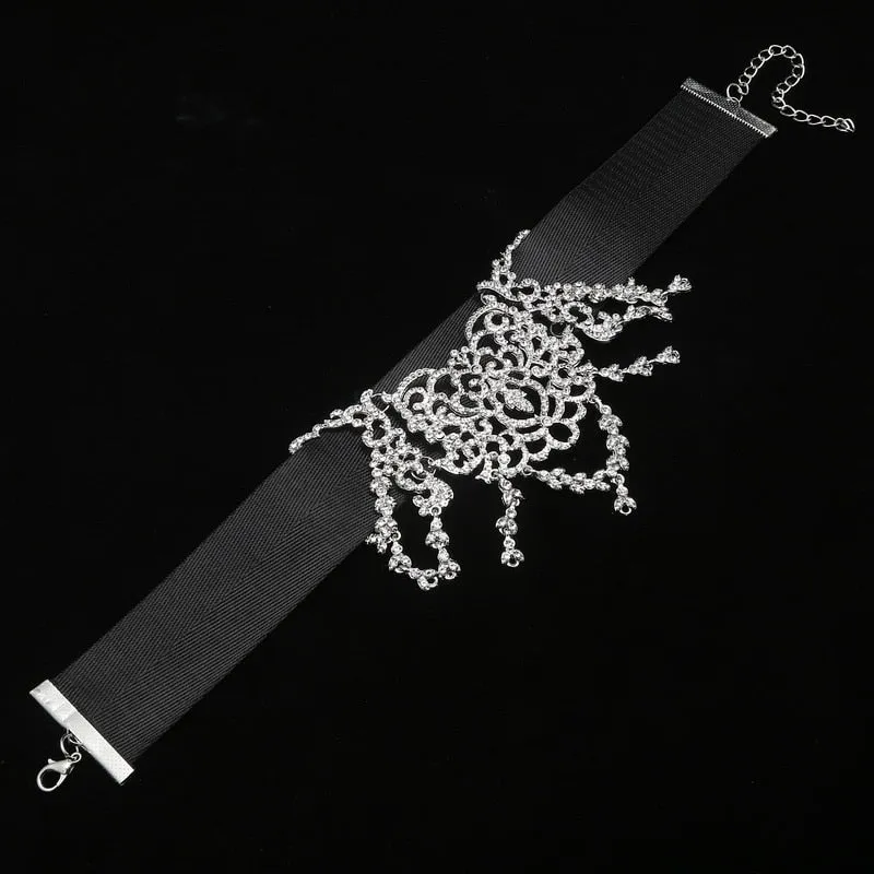 Luxury Rhinestone Choker Crystal Necklace Women gothic choker Maxi statement Necklace 2018 fashion  jewelry Collar Collier femme