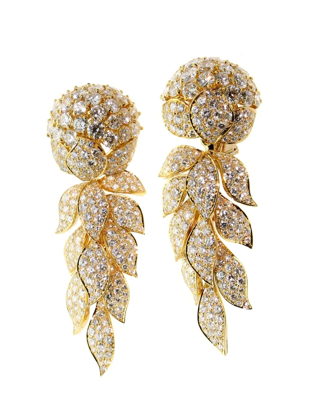 Magnificent Cartier Diamond Gold Earrings