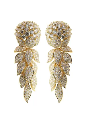 Magnificent Cartier Diamond Gold Earrings