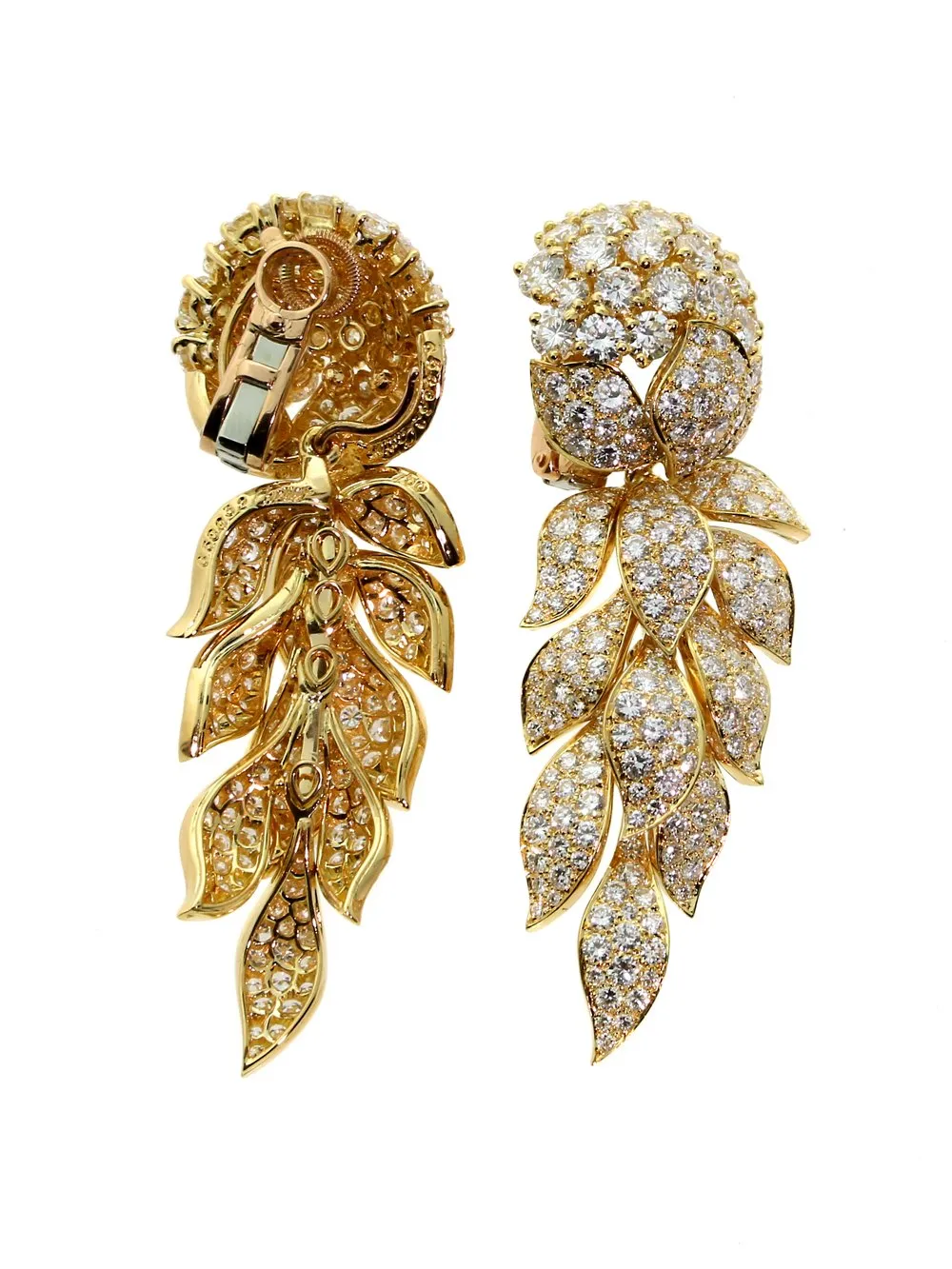 Magnificent Cartier Diamond Gold Earrings