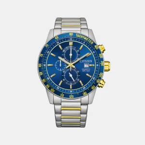 Men Blue Chronograph Stainless Steel Watch AN3684-59L