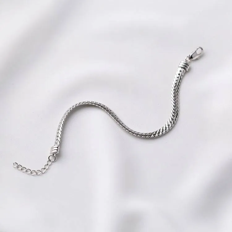 Modern Design Flat Snake Chain Bracelet and Necklace (Purchase Individually)