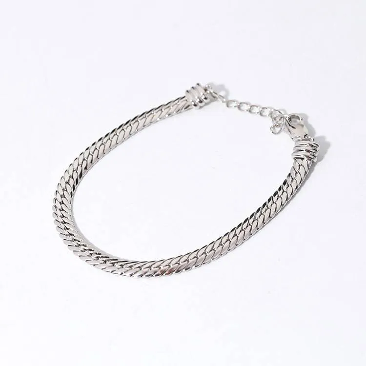 Modern Design Flat Snake Chain Bracelet and Necklace (Purchase Individually)