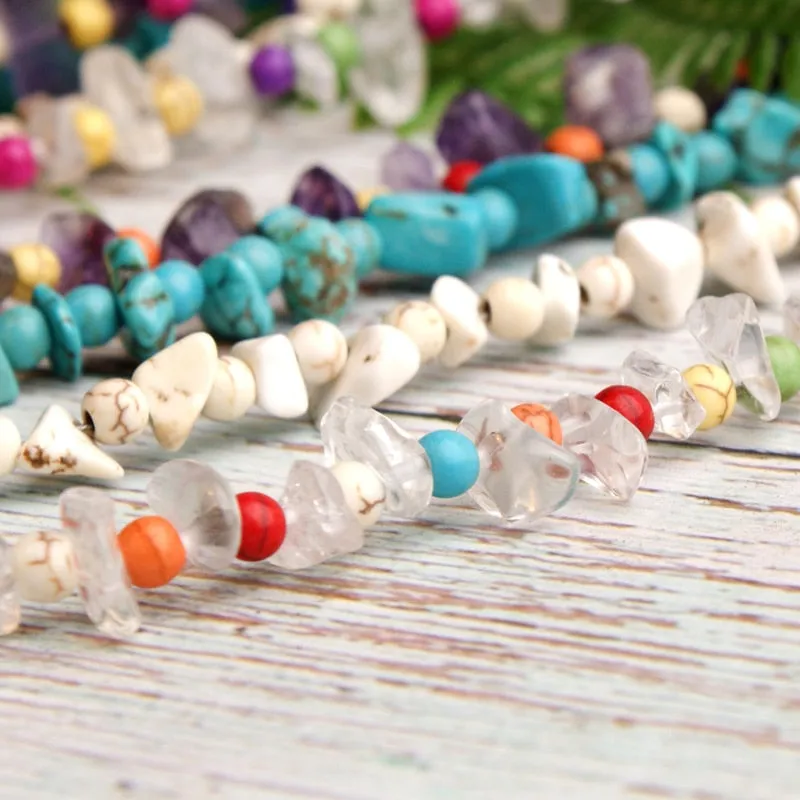 MOON GIRL Unique Design Stone Choker Handmade Trendy Puka Shell Beaded Necklace for Women Boho Girl Jewelry Dropshipping