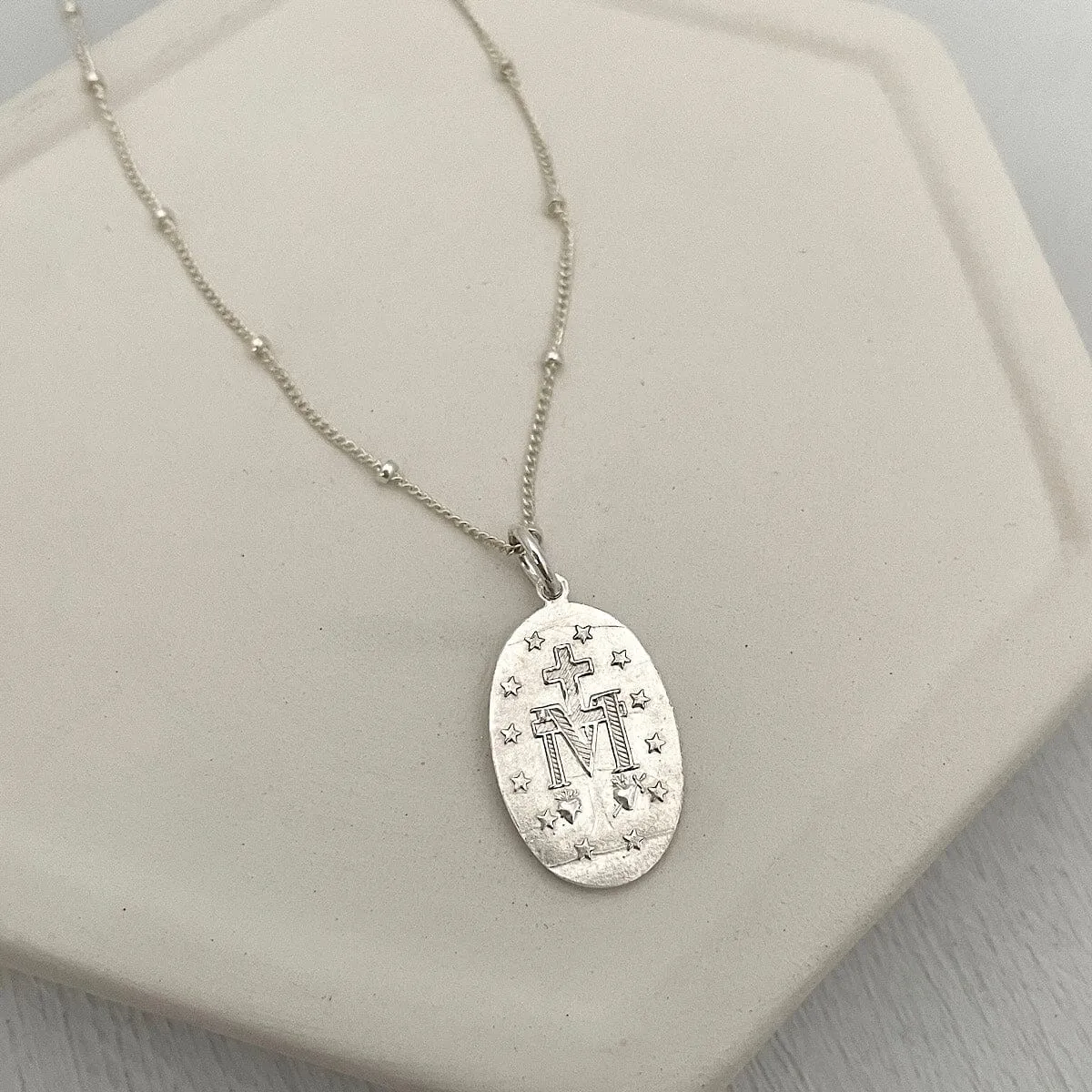 Mother Mary Miraculous Medal Necklace