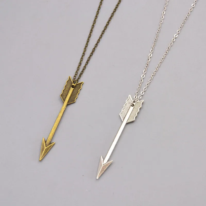 New fashion jewelry long chain arrow pendant necklace gift for women girl