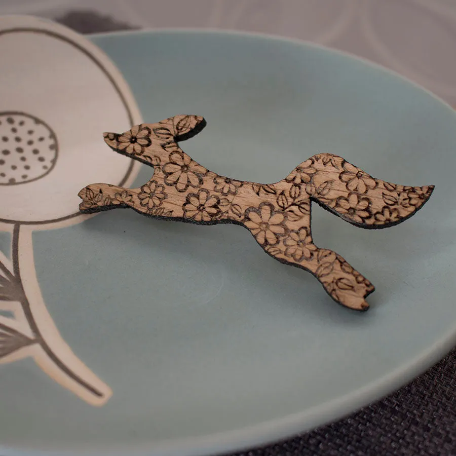 Oak Fox Brooch