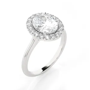 Oval Lab Grown Diamond Halo Engagement Ring