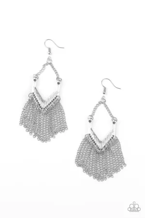 Paparazzi Earring ~ Unchained Fashion - Silver