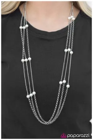 Paparazzi Necklace ~ Carry On - White