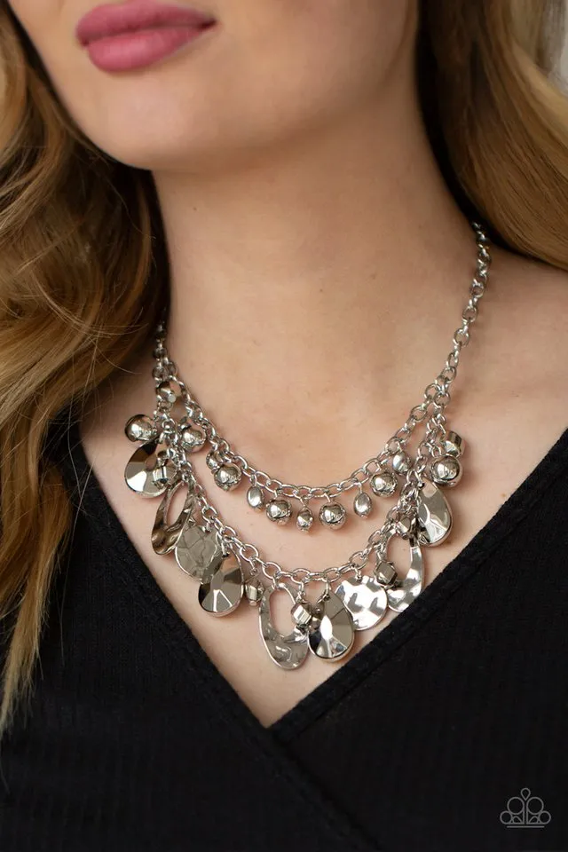 Paparazzi Necklace ~ Extra Exhilarating - Silver