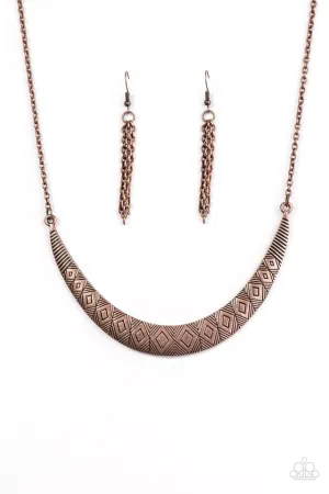 Paparazzi Necklace ~ Going So MOON? - Copper