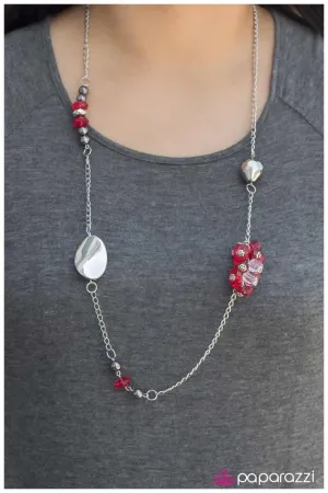 Paparazzi Necklace ~ Otherwise Engaged - Red