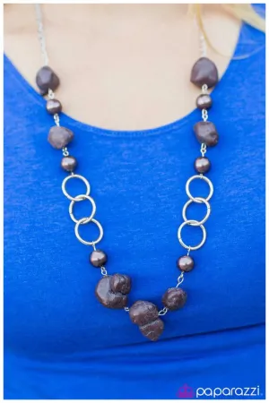 Paparazzi Necklace ~ Pebble Pinnacle - Brown