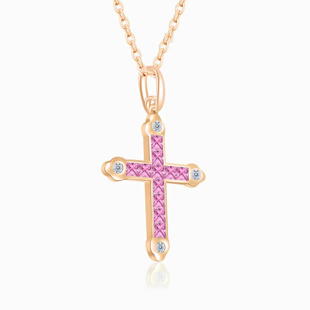 Pasión Zafiro Sapphire Cross Necklace