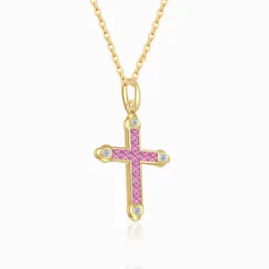 Pasión Zafiro Sapphire Cross Necklace