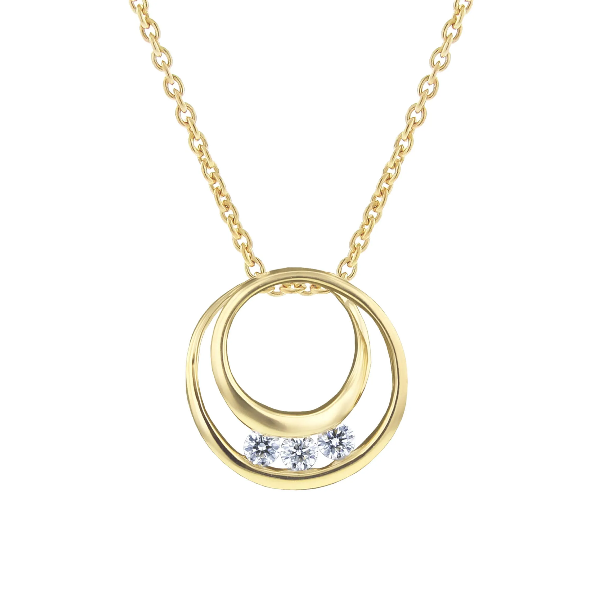 Past Present Future Circle Diamond Necklace 1/2ct