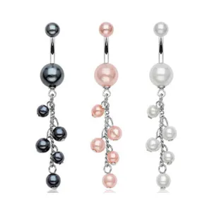 Pearl Acrylic Dangle Belly Rings