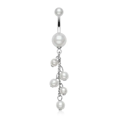 Pearl Acrylic Dangle Belly Rings