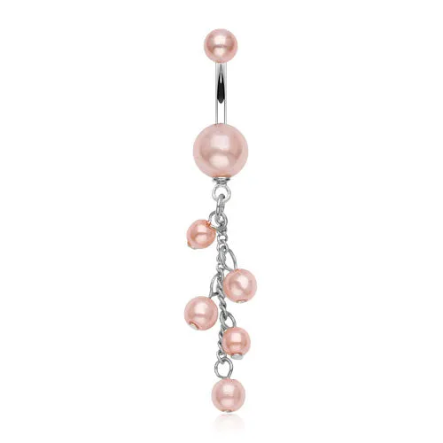 Pearl Acrylic Dangle Belly Rings