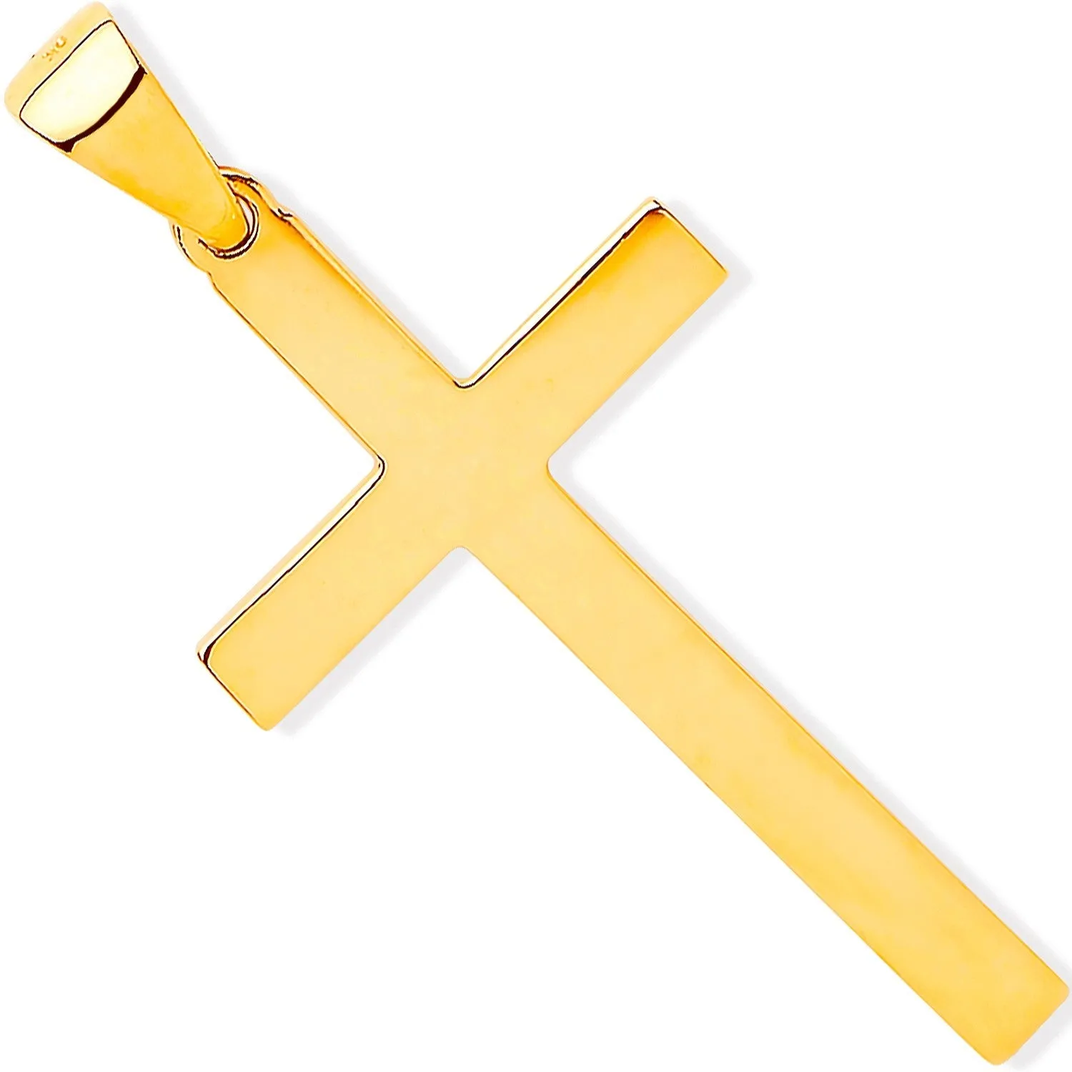 Polished Solid Cross Pendant Necklace in 9ct Yellow Gold 9.8g