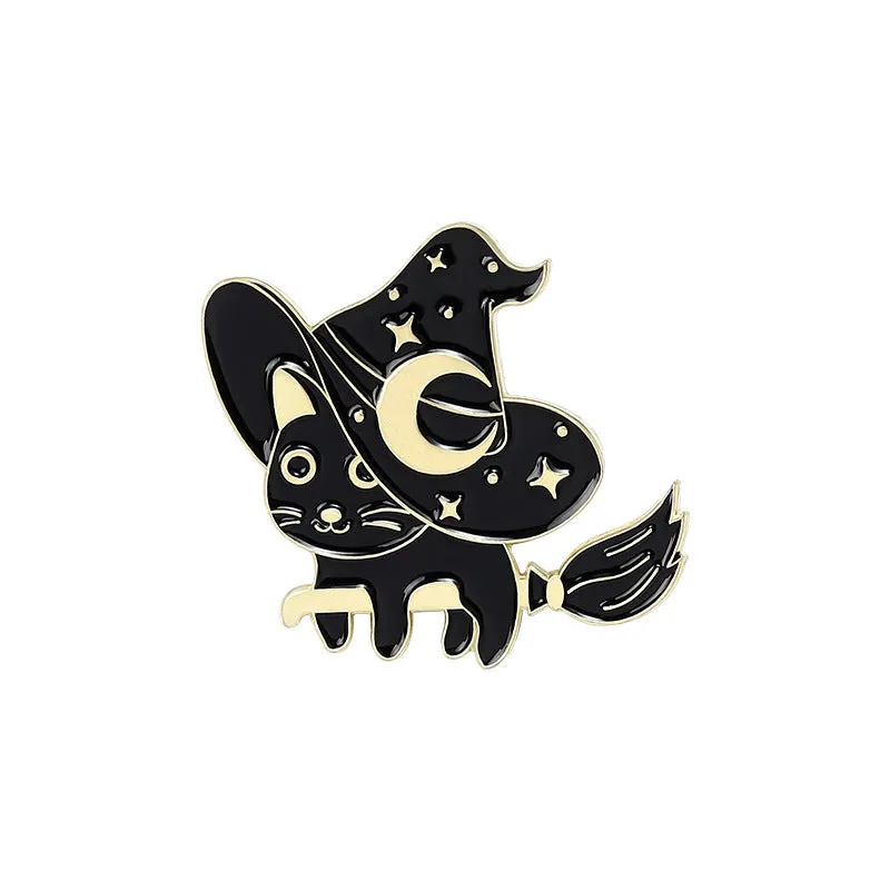 Punk Black Magic Cat Brooch